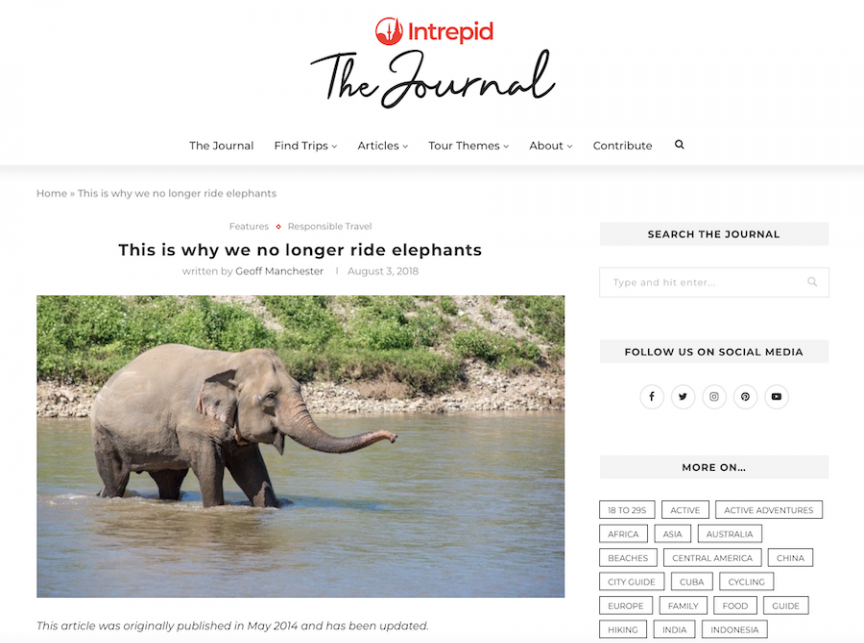 Why We No Longer Ride Elephants Intrepid Travel