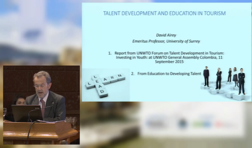 Professor Airey at the UNWTO Forum on Talent Development in Tourism